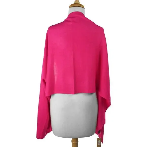 Pink Button Shawl Shrug Wrap 60"x22" Versatile Stylish Layering Piece – Hey Viv - Picture 5 of 7